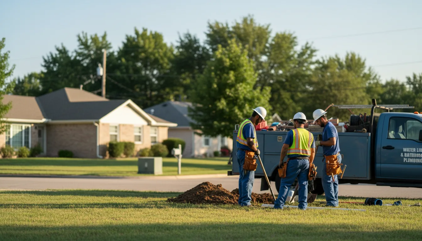 Residential water line and bathroom plumbing service in South Solon, OH